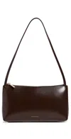 Mansur Gavriel Gaia Leather Shoulder Bag In Chocolate/warm Grey