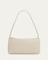 Mansur Gavriel Gaia Zip Leather Shoulder Bag In Gray