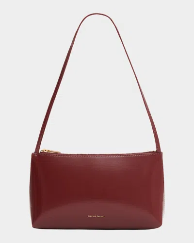 Mansur Gavriel Gaia Zip Leather Shoulder Bag In Red