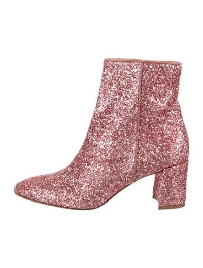 Pre-owned Mansur Gavriel Glitter Glitter Accents Boots In Pink