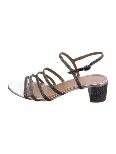 Pre-owned Mansur Gavriel Glitter Sandals In Metallic