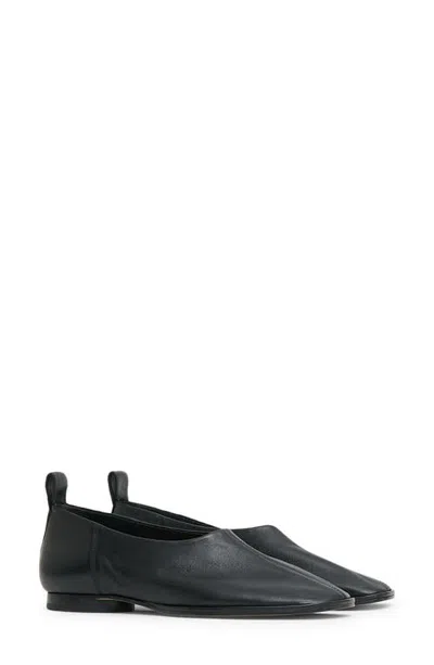 Mansur Gavriel Glove Leather Slip On Flat In Black