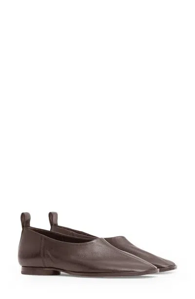 Mansur Gavriel Glove Leather Slip On Flat In Brown