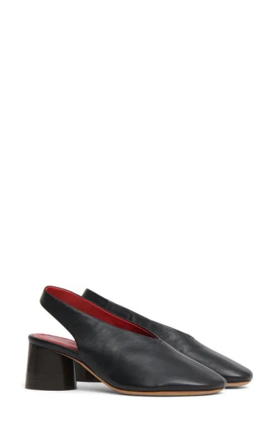 Mansur Gavriel Glove Slingback Pump In Black/ Flamma