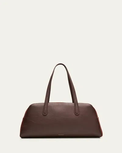 Mansur Gavriel Helios Large Leather & Suede East-west Shoulder Bag In Brown