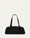 Mansur Gavriel Helios Leather & Suede East-west Shoulder Bag In Black