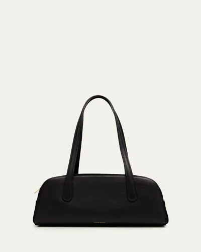 Mansur Gavriel Helios Leather & Suede East-west Shoulder Bag In Black