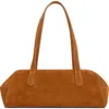 Mansur Gavriel Helios Suede Shoulder Bag In Brown