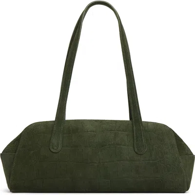 Mansur Gavriel Helios Suede Shoulder Bag In Green