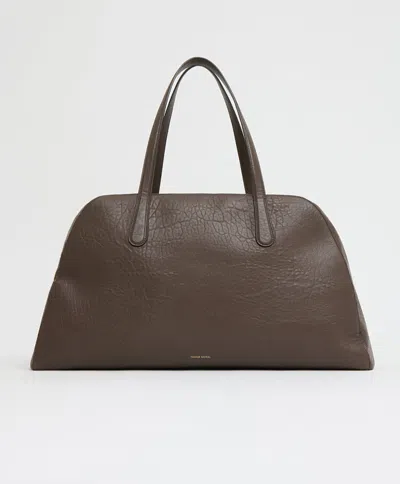 Mansur Gavriel Helios Travel Bag In Ebony Stamped Lambskin