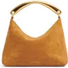 Mansur Gavriel Metal Handle Suede Hera Handbag In Caramel