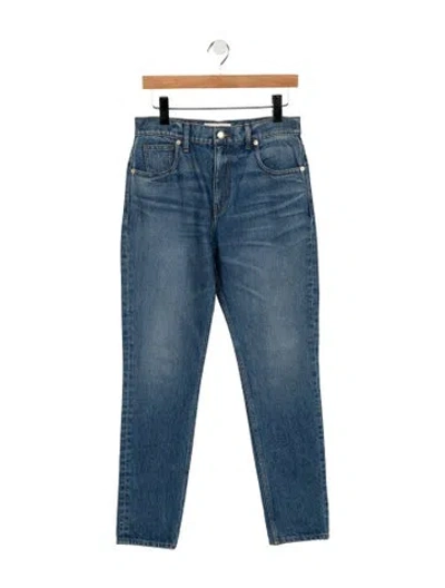 Pre-owned Mansur Gavriel High-rise Straight Leg Jeans In Blue