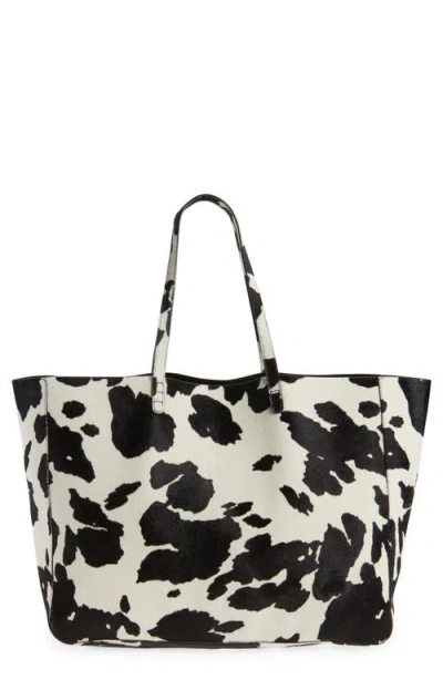 Mansur Gavriel Juno Calf Hair Tote In Black