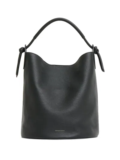 Mansur Gavriel Mini Fortuna Leather Bucket Bag In Black