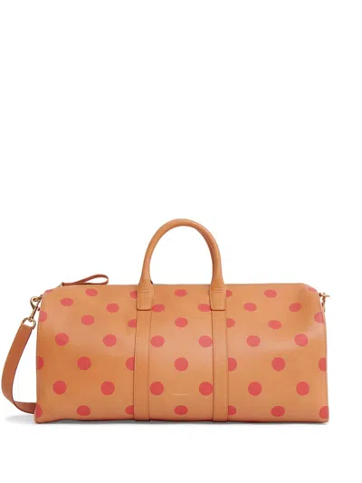 Mansur Gavriel Large Polka-dot Travel Bag In 褐色