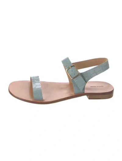 Pre-owned Mansur Gavriel Leather Animal Print Sandals In Blue
