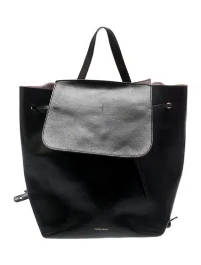 Pre-owned Mansur Gavriel Leather Backpack In Black