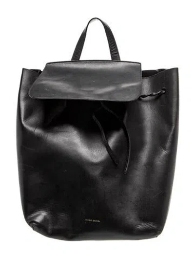 Pre-owned Mansur Gavriel Leather Backpack In Black