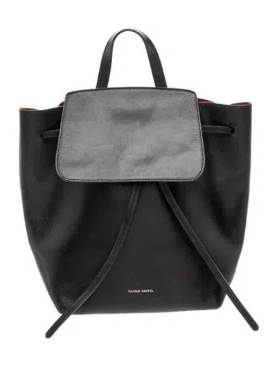 Pre-owned Mansur Gavriel Leather Backpack In Black