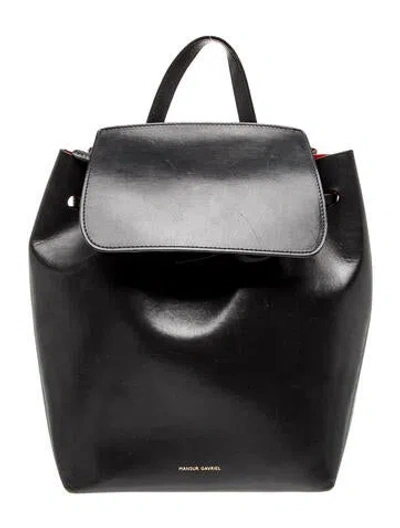 Pre-owned Mansur Gavriel Leather Backpack In Black