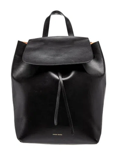 Pre-owned Mansur Gavriel Leather Backpack In Black