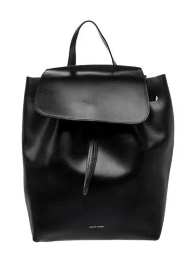 Pre-owned Mansur Gavriel Leather Backpack In Black