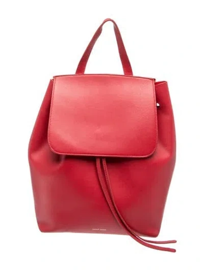 Pre-owned Mansur Gavriel Leather Backpack In Red