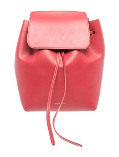 Pre-owned Mansur Gavriel Leather Backpack In Red