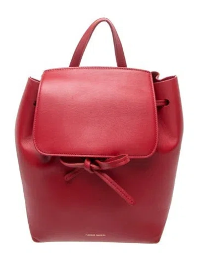 Pre-owned Mansur Gavriel Leather Backpack In Red