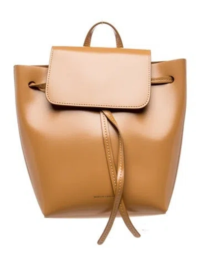 Pre-owned Mansur Gavriel Leather Backpack W/ Tags In Neutral