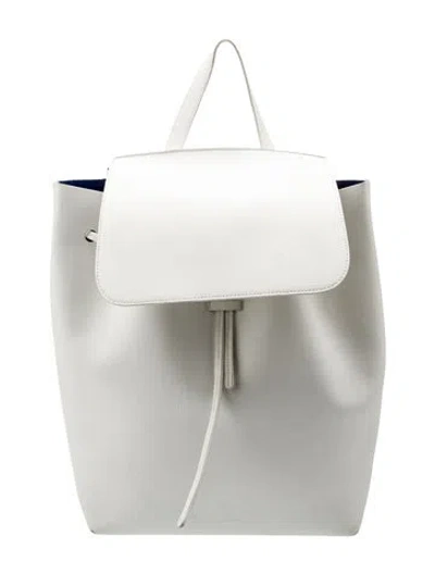 Pre-owned Mansur Gavriel Leather Backpack In White