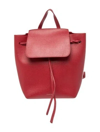 Pre-owned Mansur Gavriel Leather Backpack In White