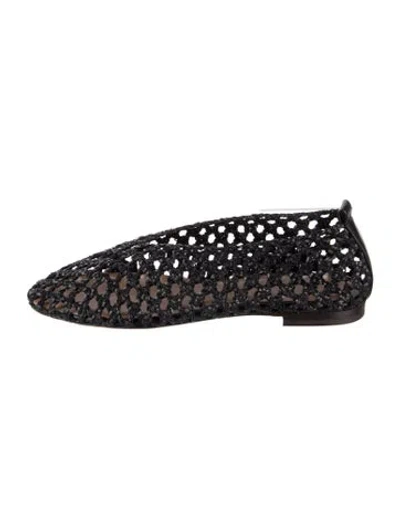 Pre-owned Mansur Gavriel Leather Ballet Flats In Black