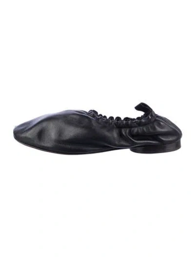 Pre-owned Mansur Gavriel Leather Ballet Flats In Black