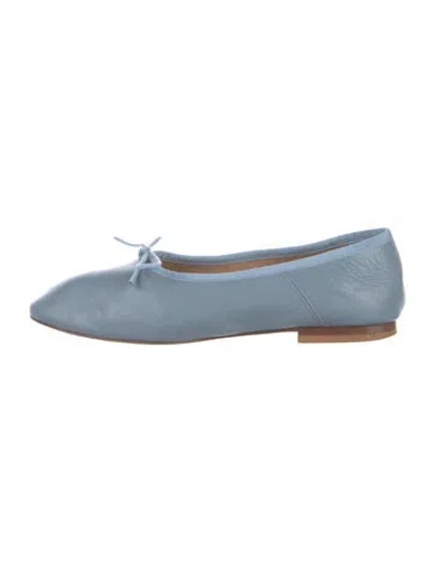 Pre-owned Mansur Gavriel Leather Ballet Flats In Blue