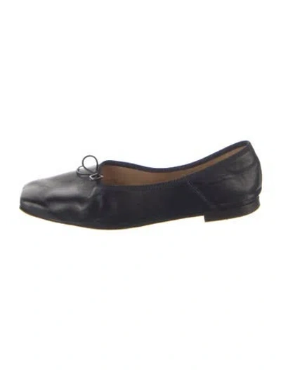 Pre-owned Mansur Gavriel Leather Ballet Flats In Blue