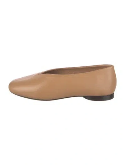 Pre-owned Mansur Gavriel Leather Ballet Flats In Brown