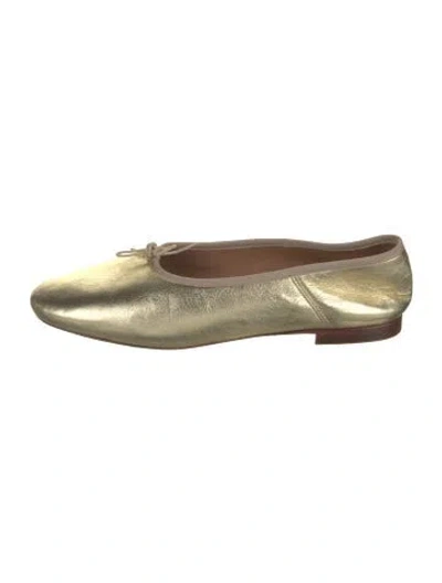 Pre-owned Mansur Gavriel Leather Ballet Flats In Gold