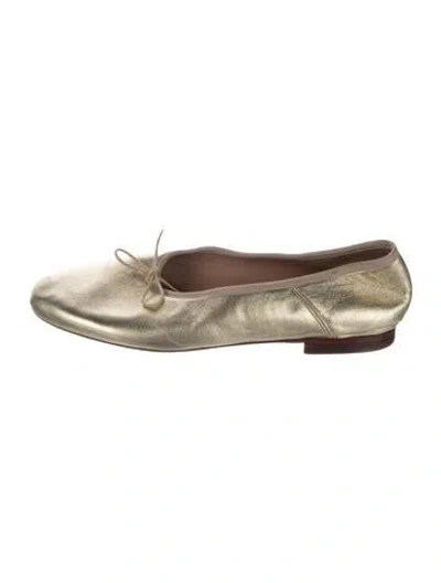 Pre-owned Mansur Gavriel Leather Ballet Flats In Gold