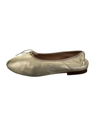 Pre-owned Mansur Gavriel Leather Ballet Flats In Gold