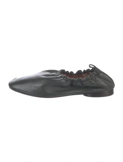 Pre-owned Mansur Gavriel Leather Ballet Flats In Gray