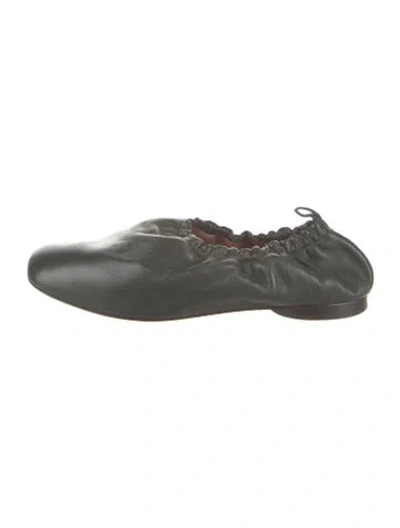 Pre-owned Mansur Gavriel Leather Ballet Flats In Green