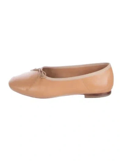 Pre-owned Mansur Gavriel Leather Ballet Flats In Neutral