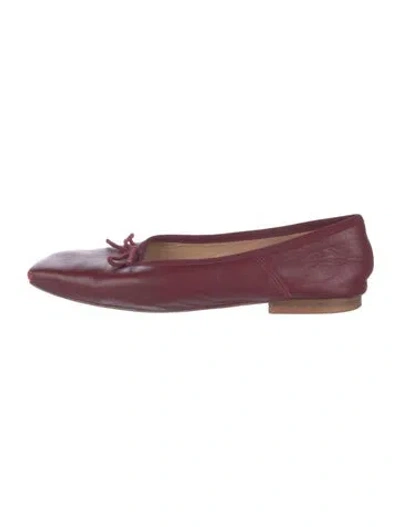 Pre-owned Mansur Gavriel Leather Ballet Flats In Red