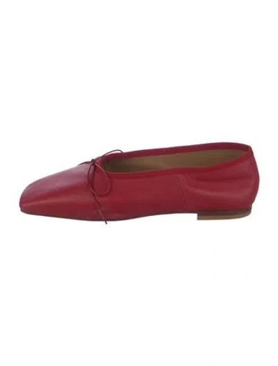 Pre-owned Mansur Gavriel Leather Ballet Flats In Red