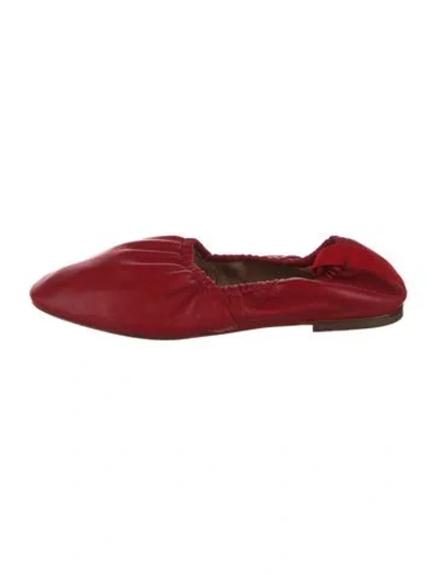 Pre-owned Mansur Gavriel Leather Ballet Flats In Red