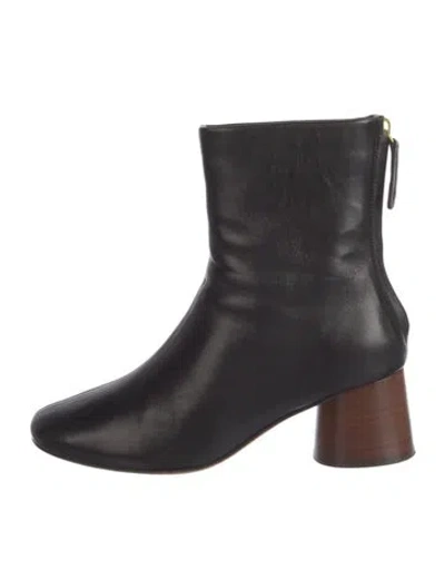 Pre-owned Mansur Gavriel Leather Boots In Black
