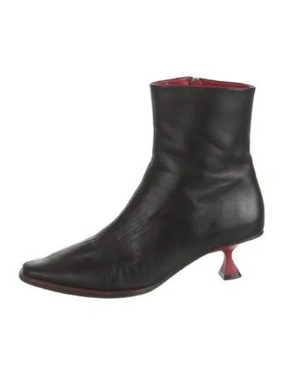 Pre-owned Mansur Gavriel Leather Boots In Black/red