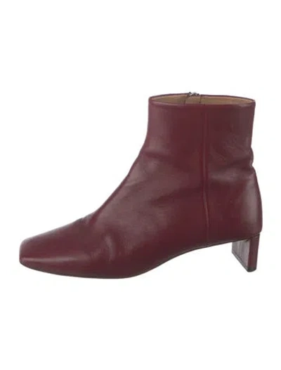 Pre-owned Mansur Gavriel Leather Boots In Burgundy