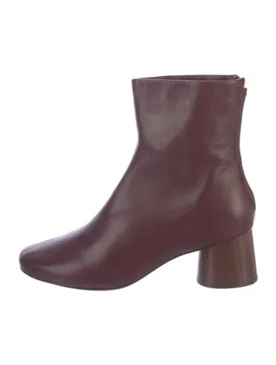 Pre-owned Mansur Gavriel Leather Boots In Burgundy